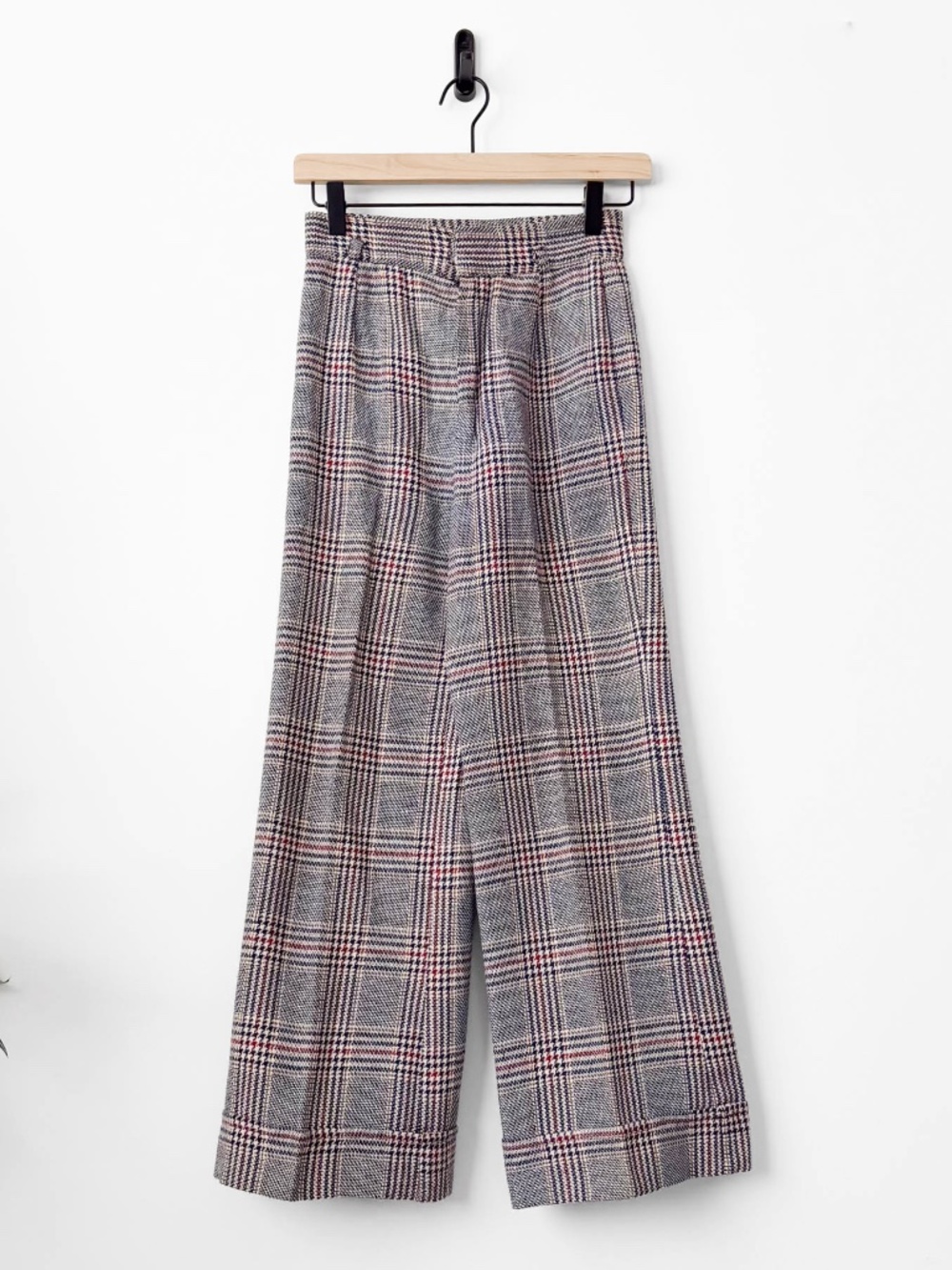 Amazing True Vintage 70's Wide Leg Plaid Trousers Pants Talon Zipper Clasps